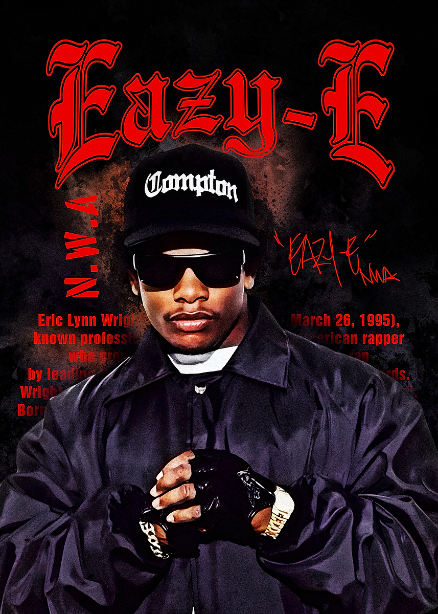 Eazy-E Portrait' Poster, picture, metal print, paint by