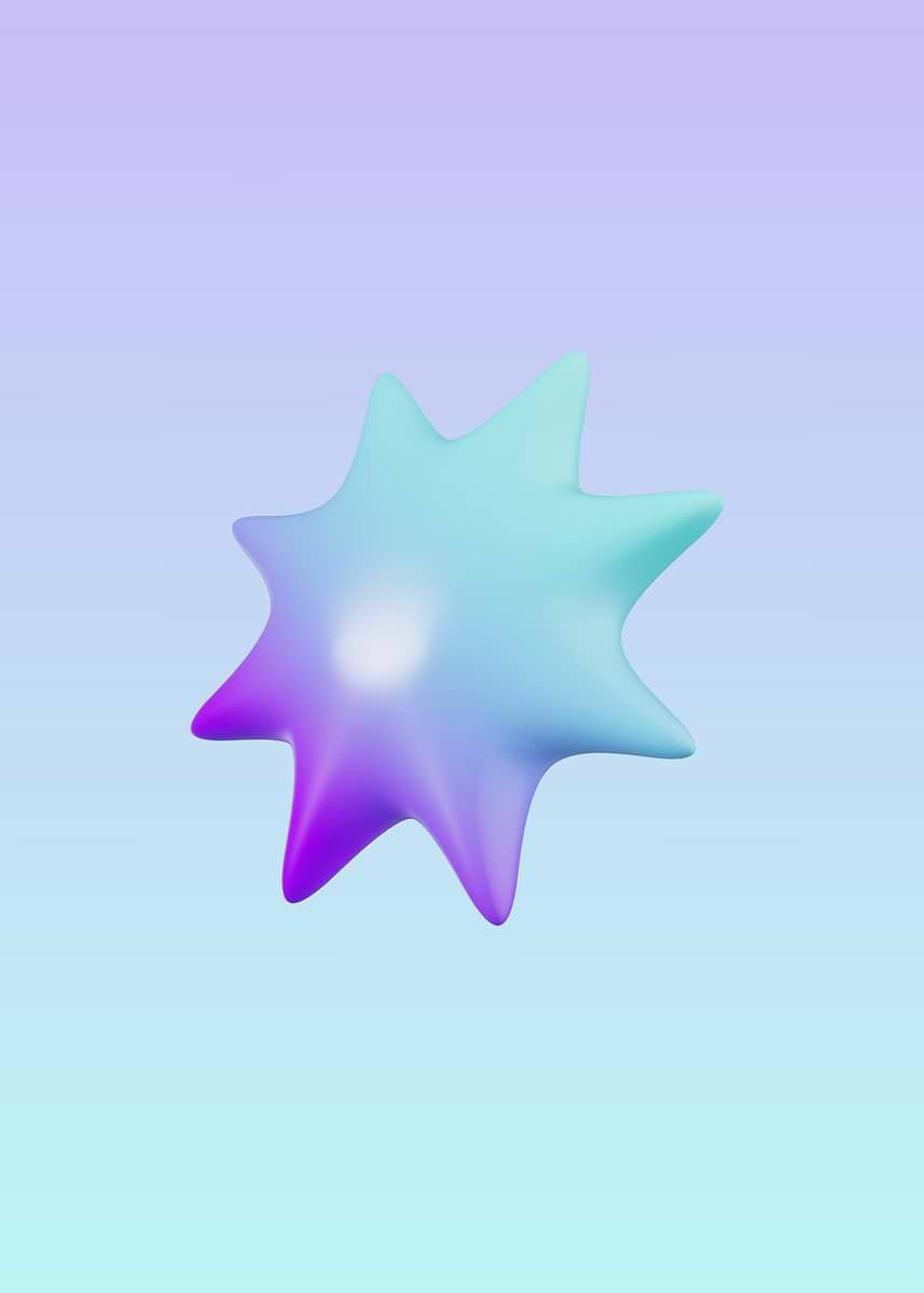 Star Shape Abstract 'Abstract Star Shape with Gradient Colors' Poster, picture, metal print ...