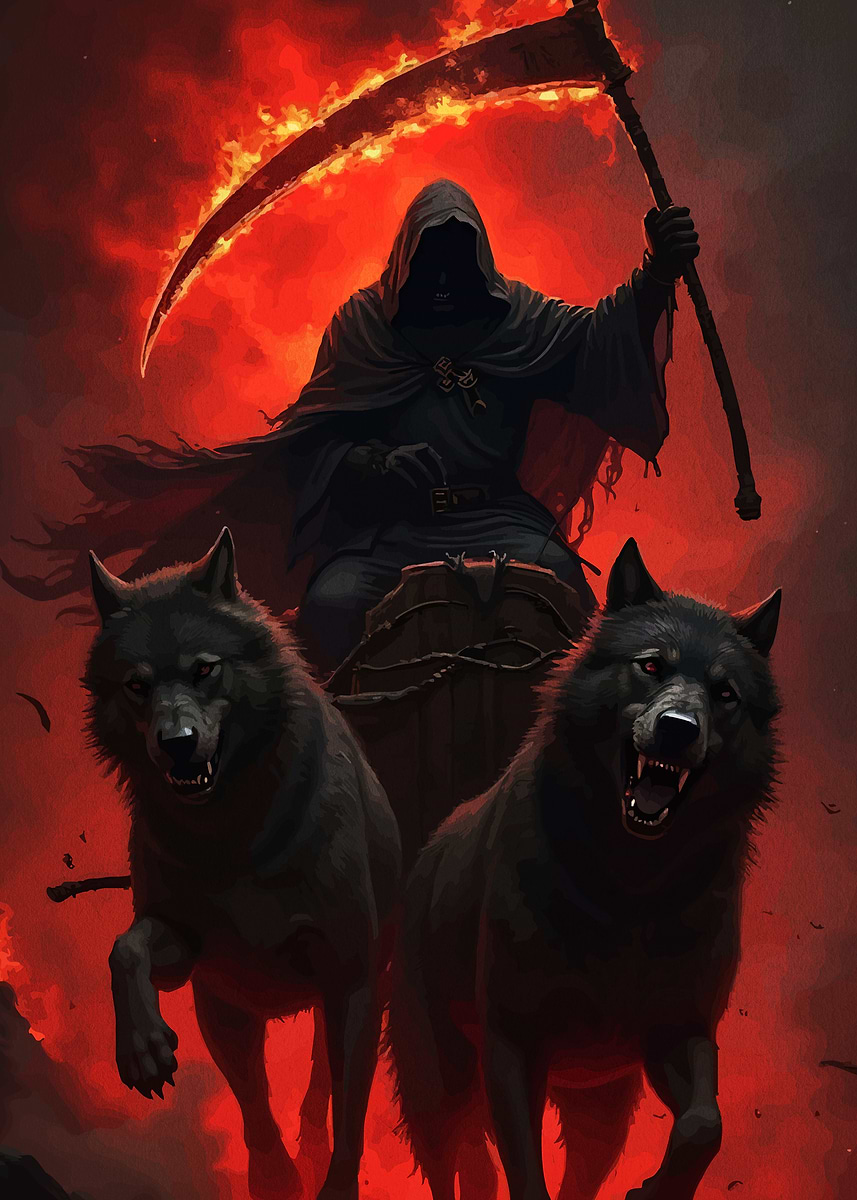 Reaper Wolves 'Grim Reaper Wolves' Poster, picture, metal print, paint by EmildeCock ...