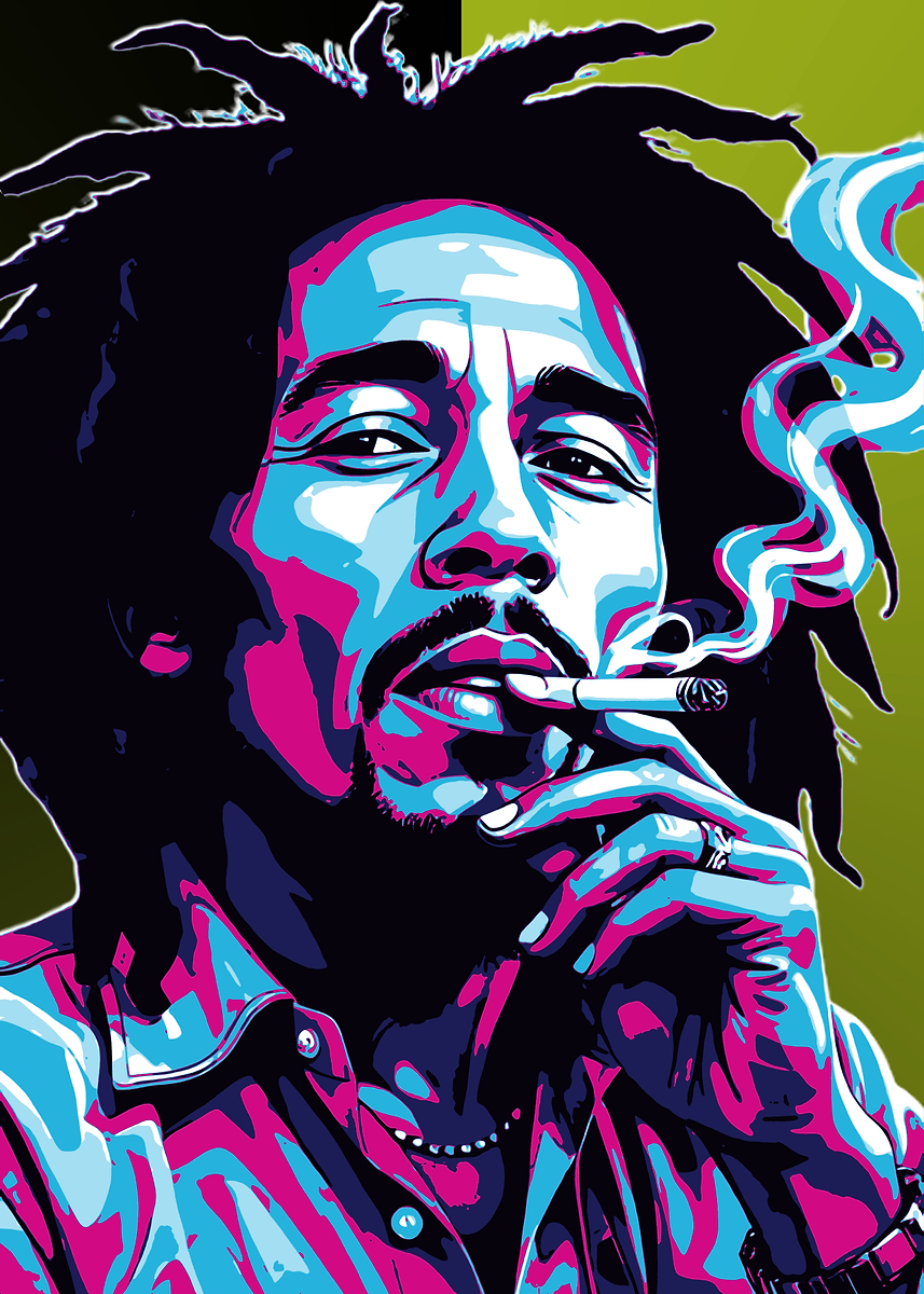 Bob Marley Pop Art Portrait' Poster, picture, metal print, paint