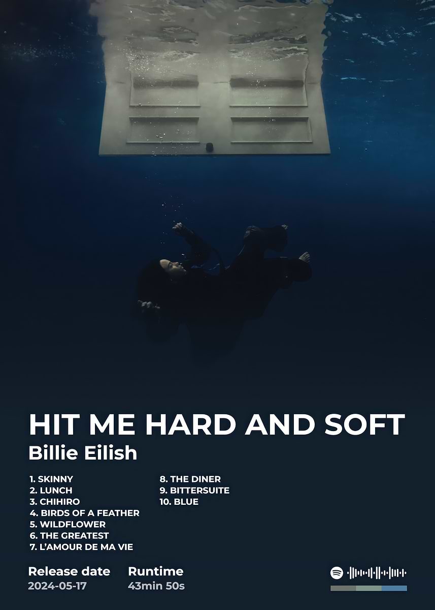 Billie Eilish - Hit Me Hard and Soft' Poster, picture, metal print