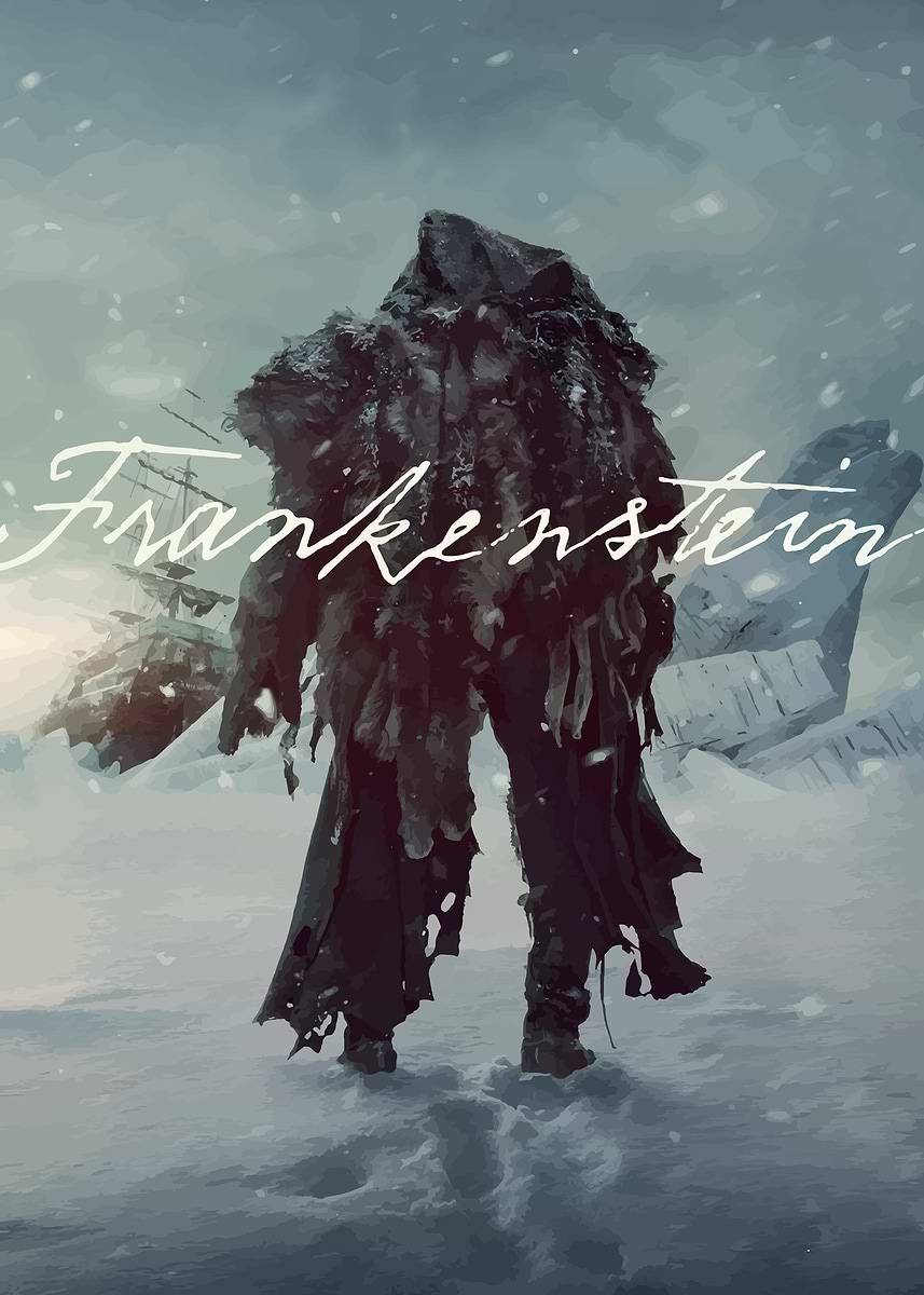 Frankenstein in Snowy Landscape' Poster, picture, metal print Frankenstein in Snowy Landscape' Poster, picture, metal print
