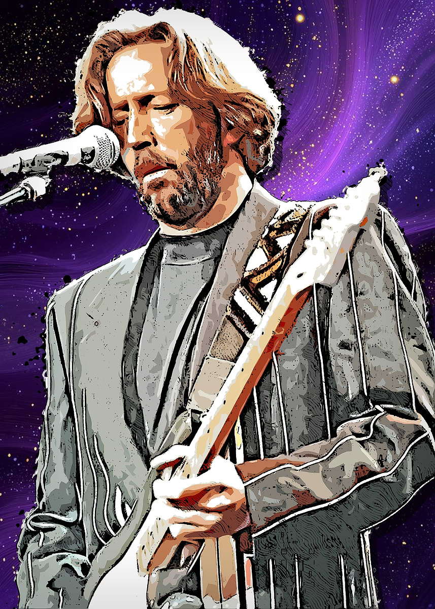 Fanth 'Eric Clapton Guitarist Portrait' Poster, picture, metal print, paint ...