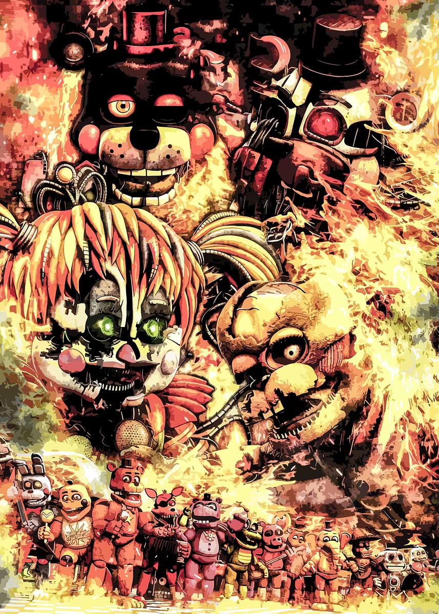 'Five Nights at Freddy's Characters' Poster, picture, metal print ...