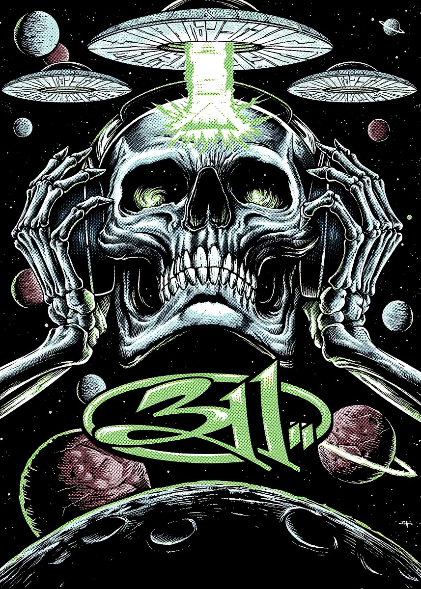 311 Band Alien Skull' Poster, picture, metal print, paint by ende