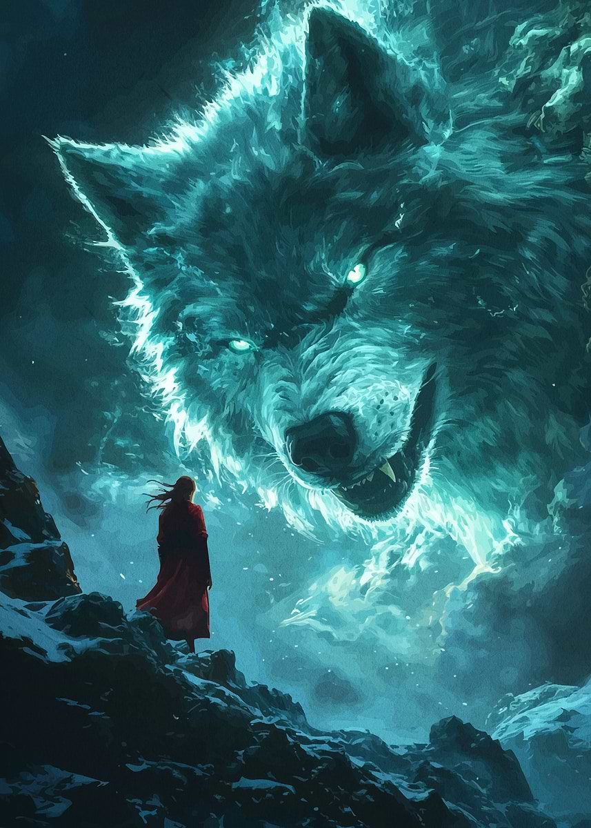 Red Riding Hood Wolf' Poster, picture, metal print, paint by