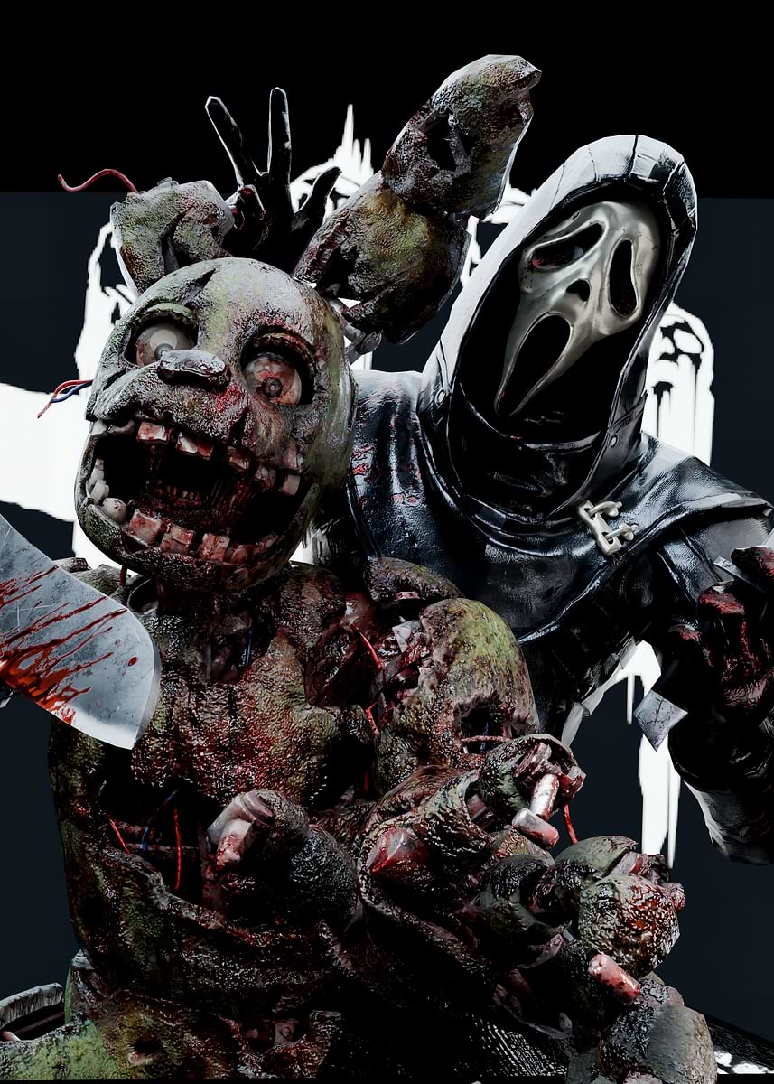 'Horror Mashup: Springtrap and Ghostface' Poster, picture, metal print ...