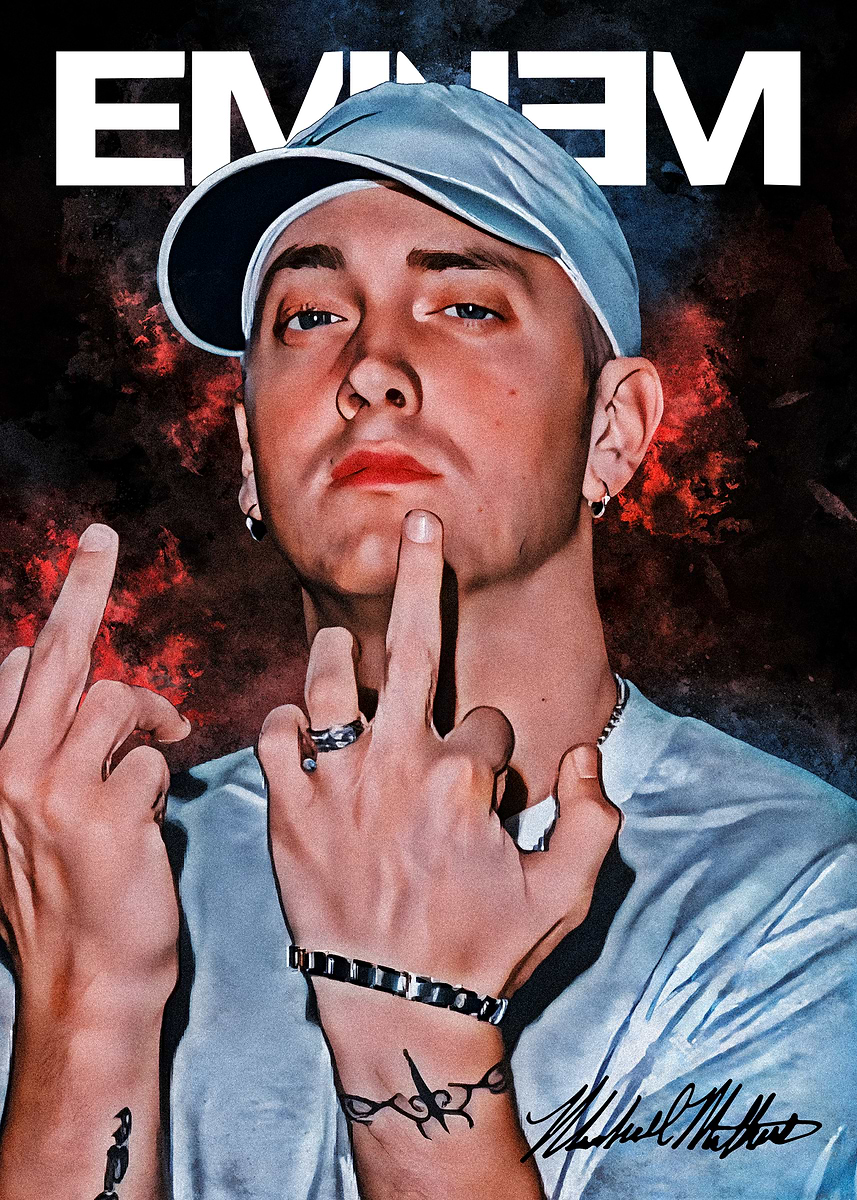 Eminem Portrait' Poster, picture, metal print, paint by