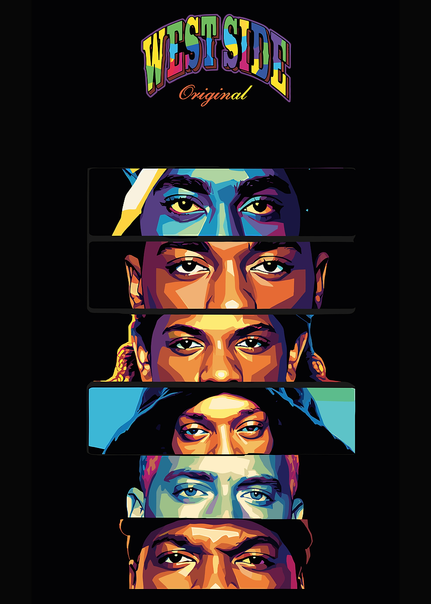 hip hop westside 12inchレコード 44枚セット Westside Original: Faces of Hip Hop' Poster, picture, metal print