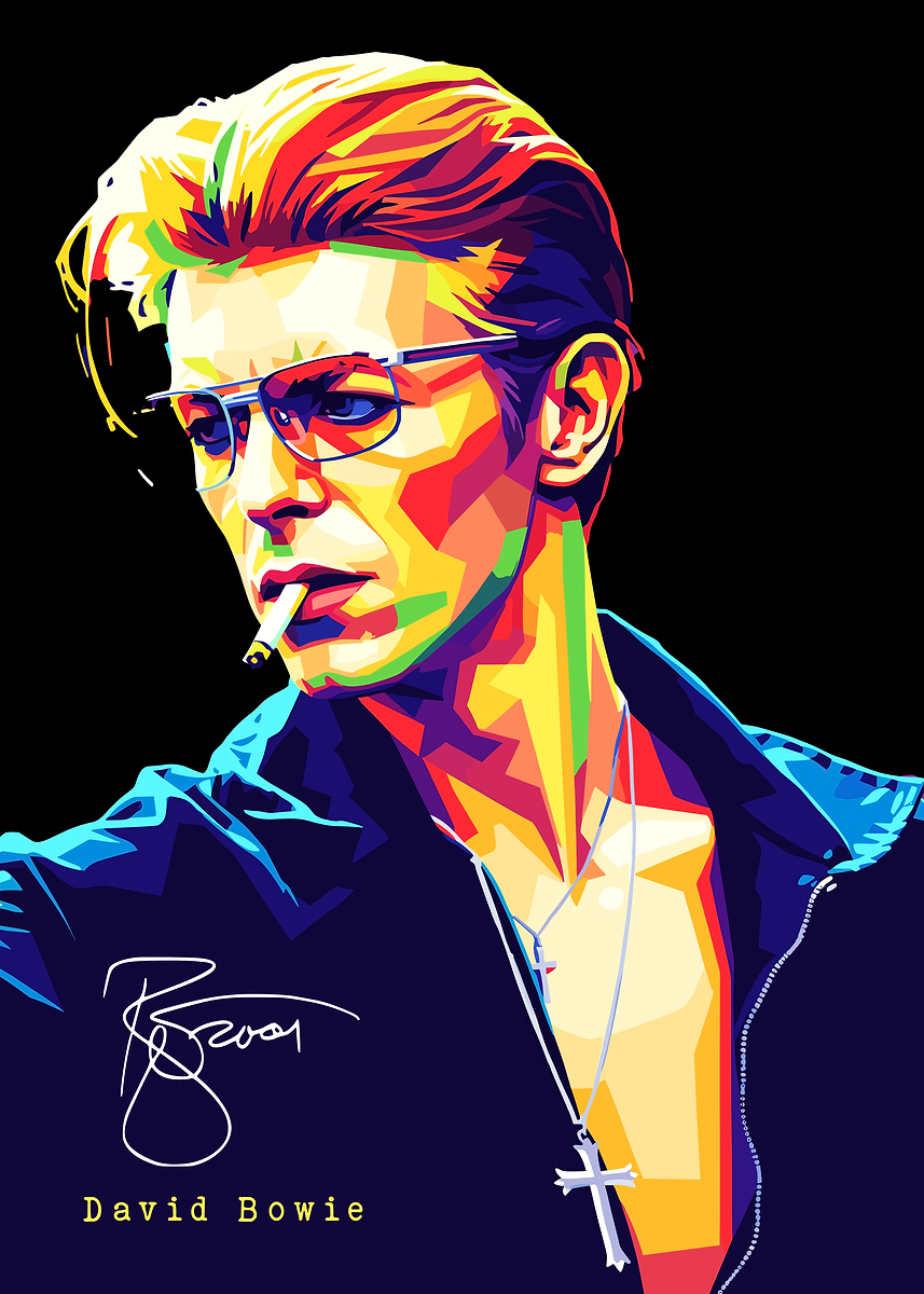 David Bowie Pop Art Portrait' Poster, picture, metal print, paint