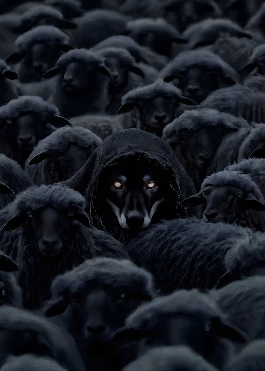 Wolf in Sheep's Clothing' Poster, picture, metal print, paint by