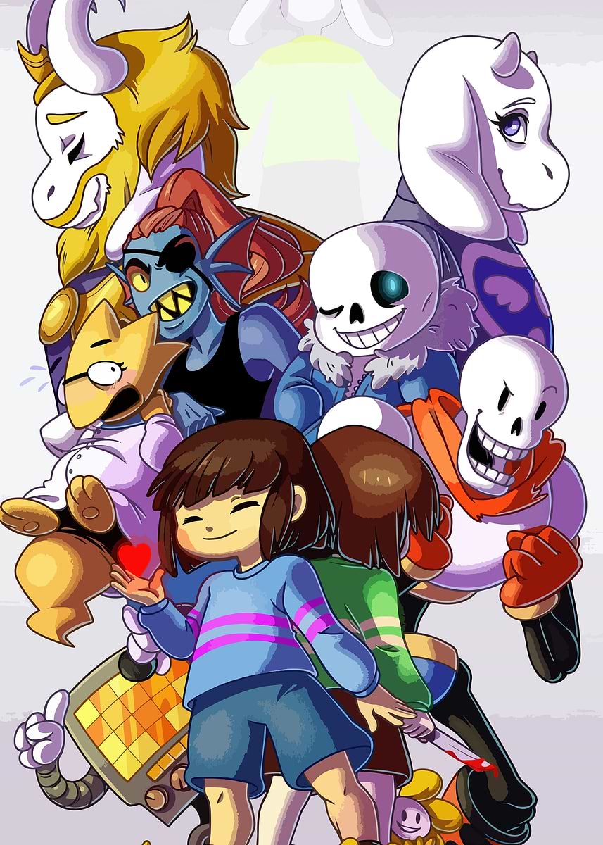 Undertale Names 'Undertale Characters Group Illustration' Poster, picture, metal print ...