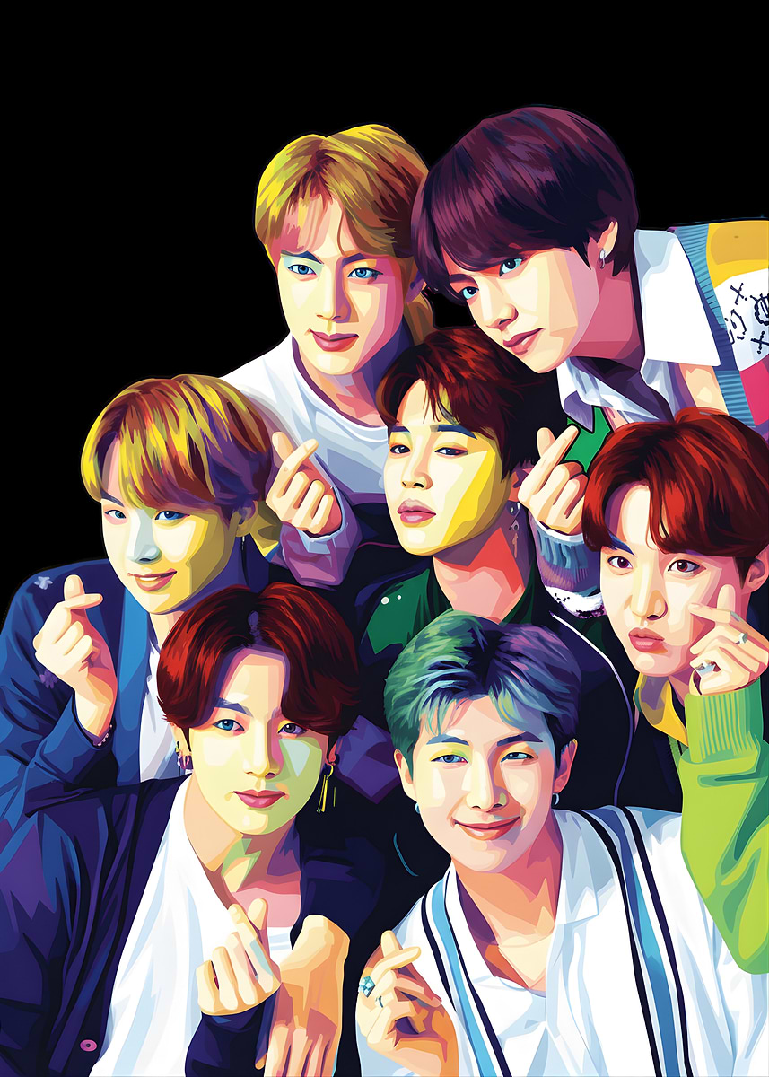 BTS Group Portrait Style' Poster, picture, metal print, paint by
