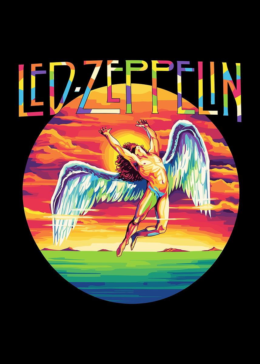 Led Zeppelin' Poster, picture, metal print, paint by Dinda Xfanny