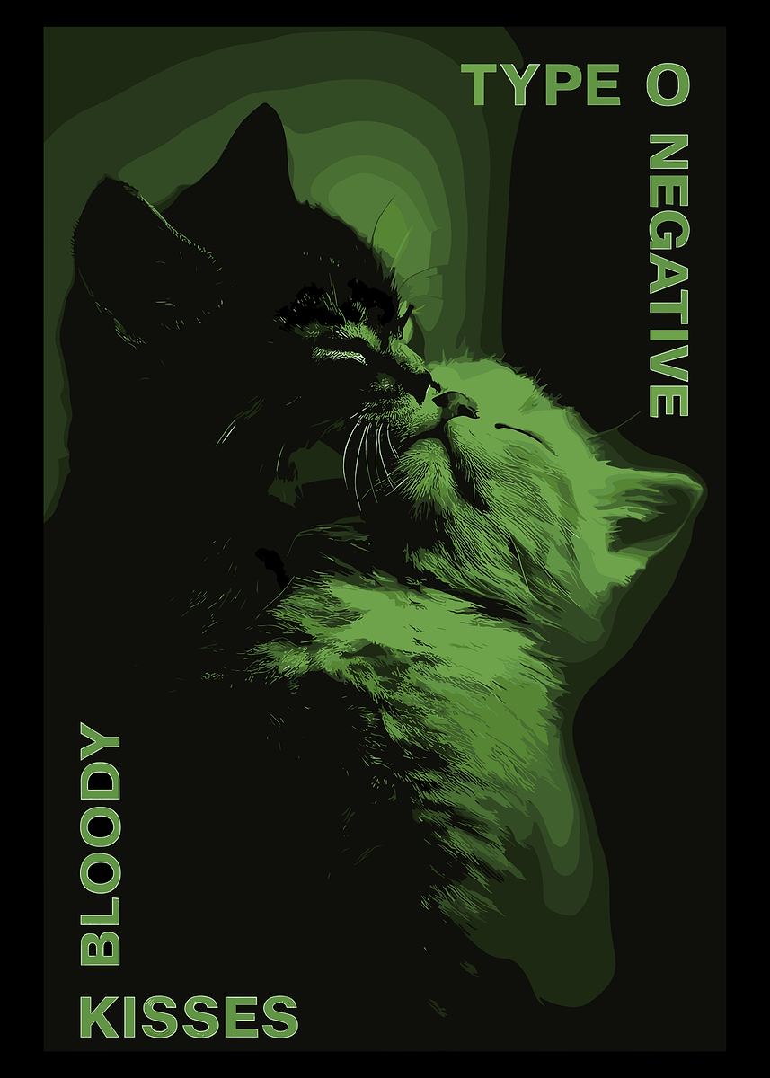 Type O Negative Bloody Kisses Cats' Poster, picture, metal print