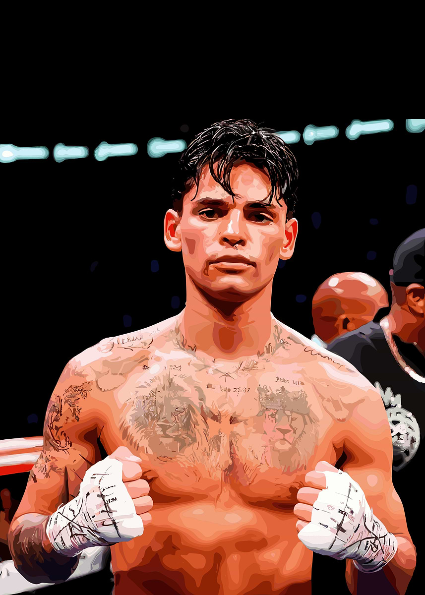 HWC Trading - Foto Con Autografo Stampato Di Ryan Garcia - Cornice A4 (33x24,5cm) - Regalo Per Fan Della Boxe