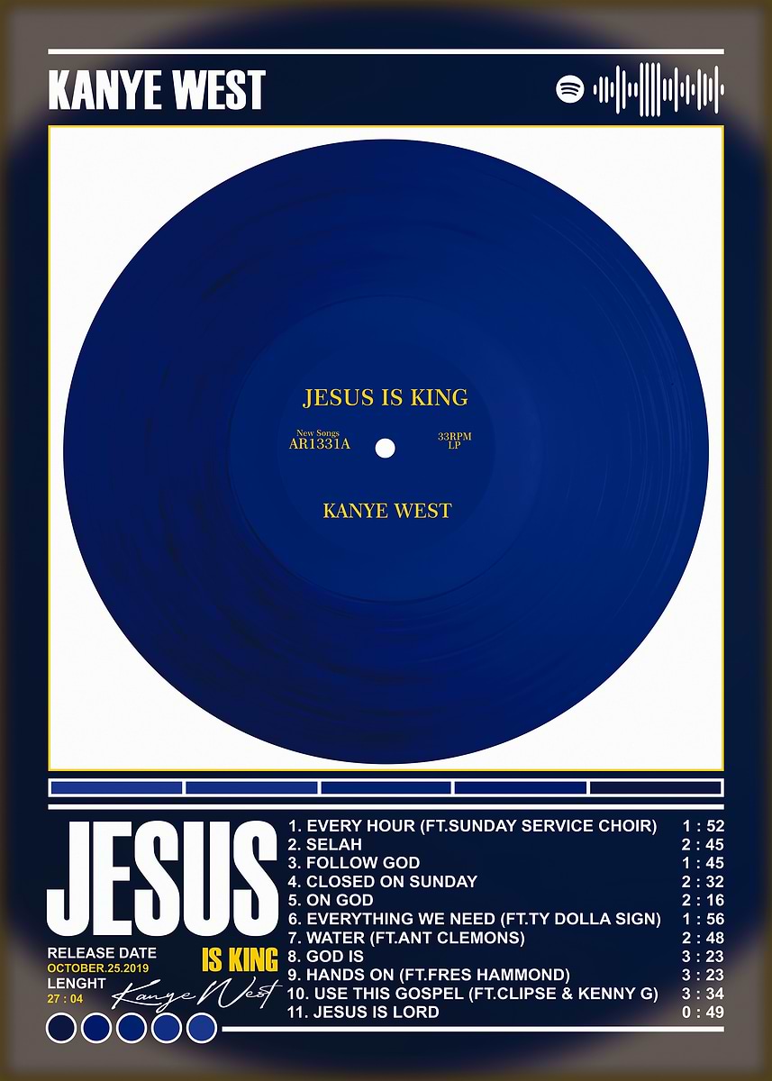 Kanye West - Jesus Is King Album' Poster, picture, metal print