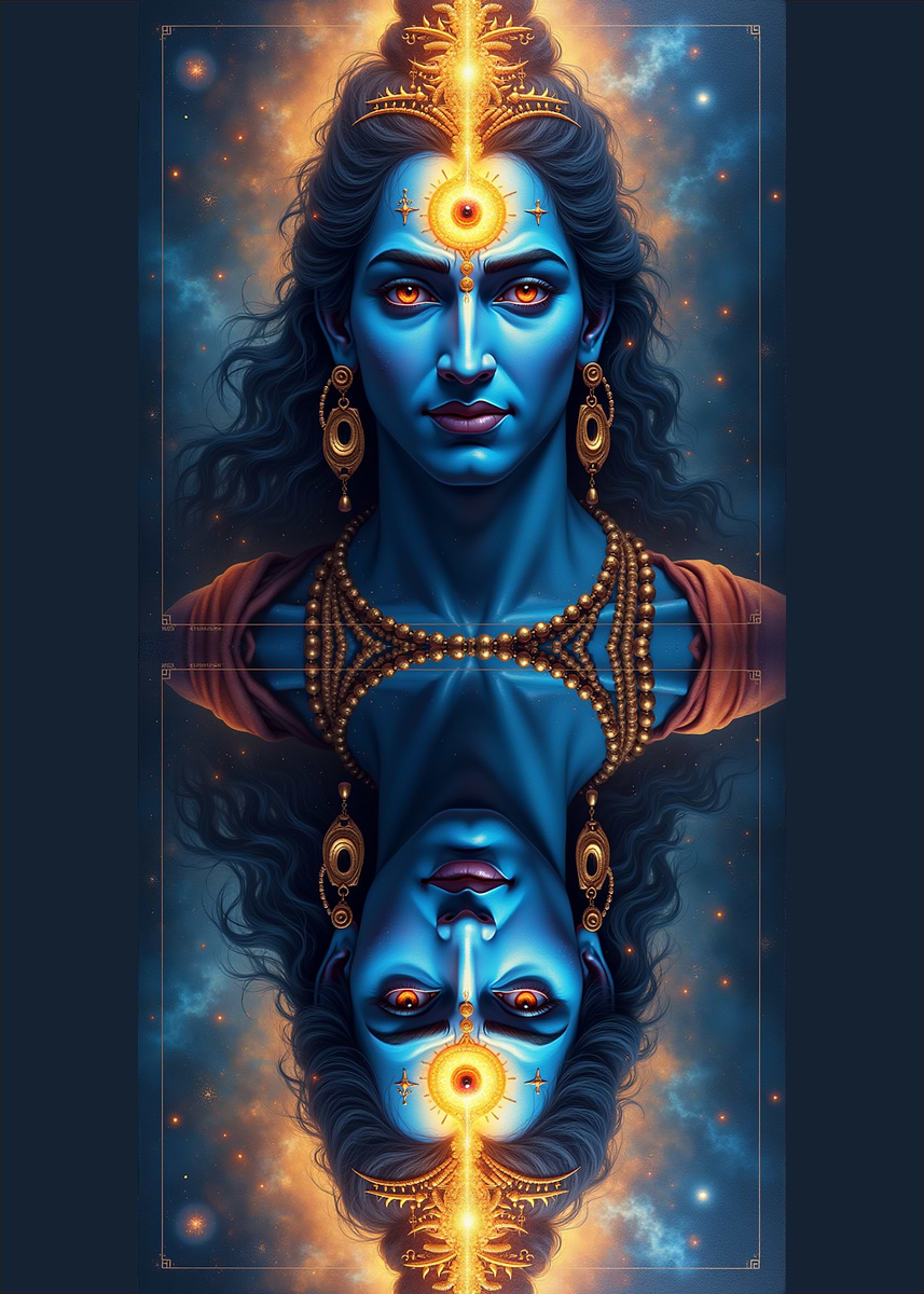 'Blue Deity Reflection' Poster, picture, metal print, paint by Ramesa ...