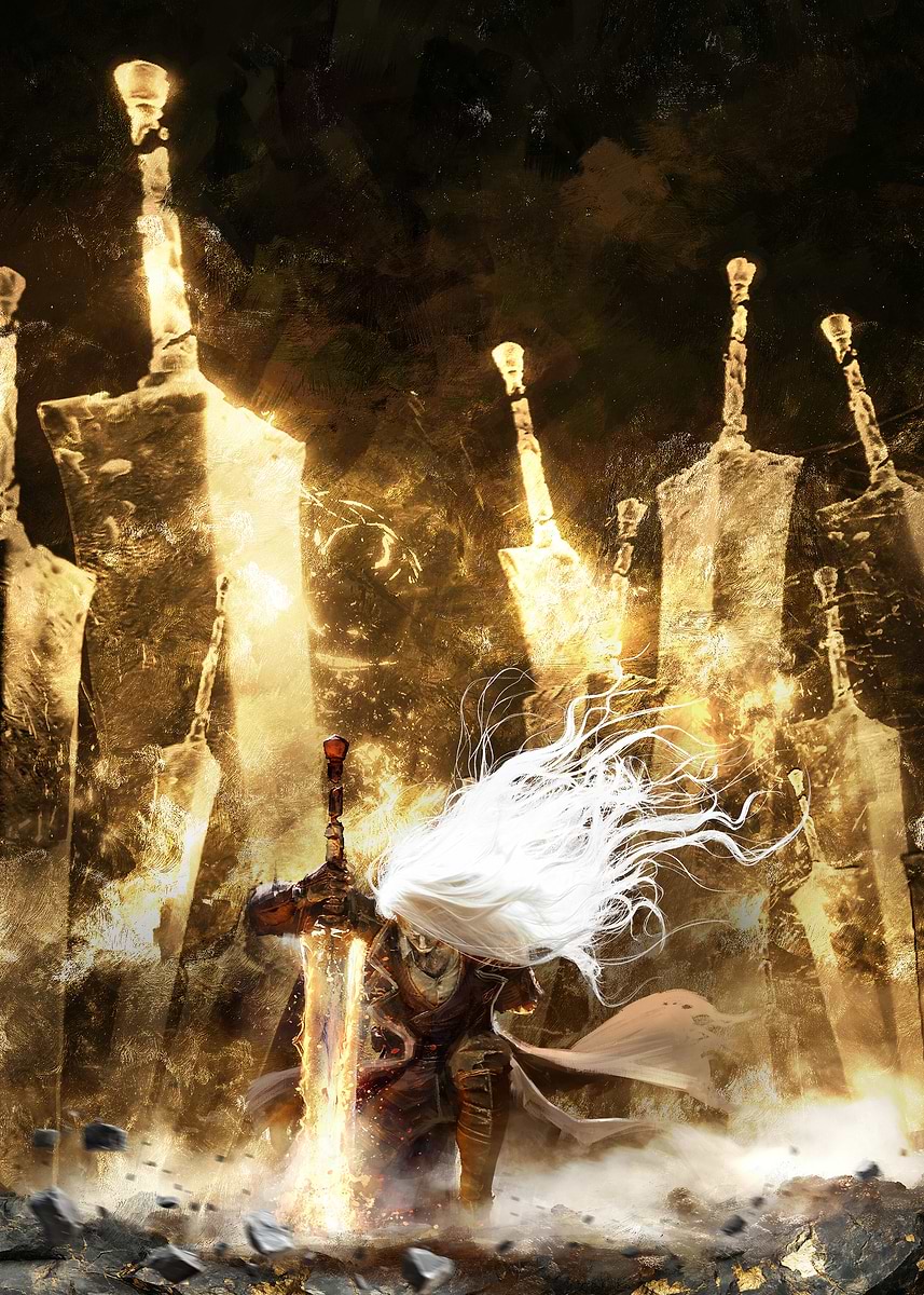 Simon and Swords Concept art' Poster, picture, metal print, paint