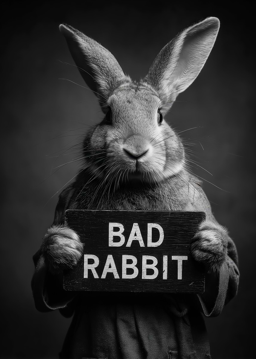 'Bad Rabbit Mugshot' Poster, picture, metal print, paint by TESSERACT ...