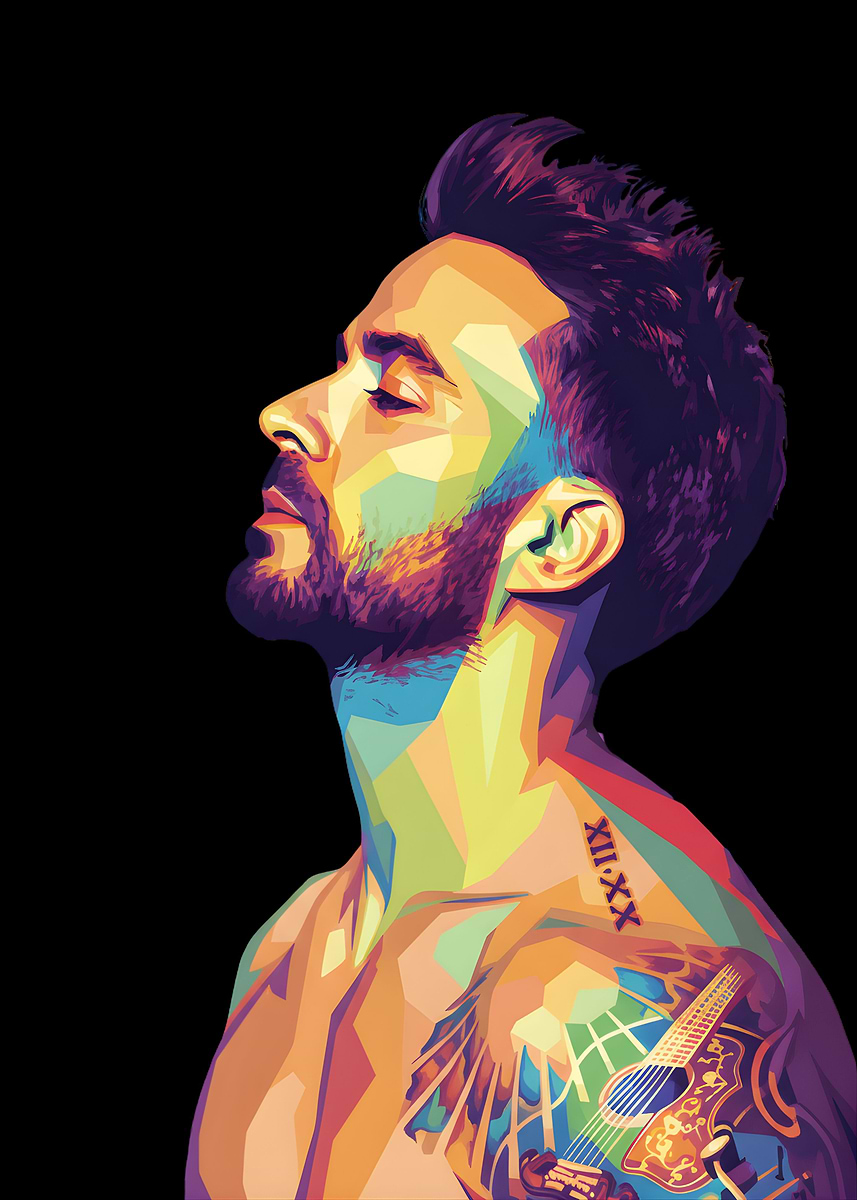 'Colorful Portrait of a Man' Poster, picture, metal print, paint by ...