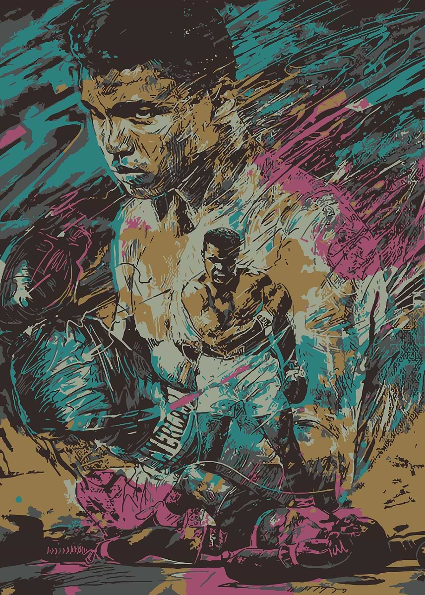 'Abstract M. Ali Boxing Art' Poster, picture, metal print, paint by ...