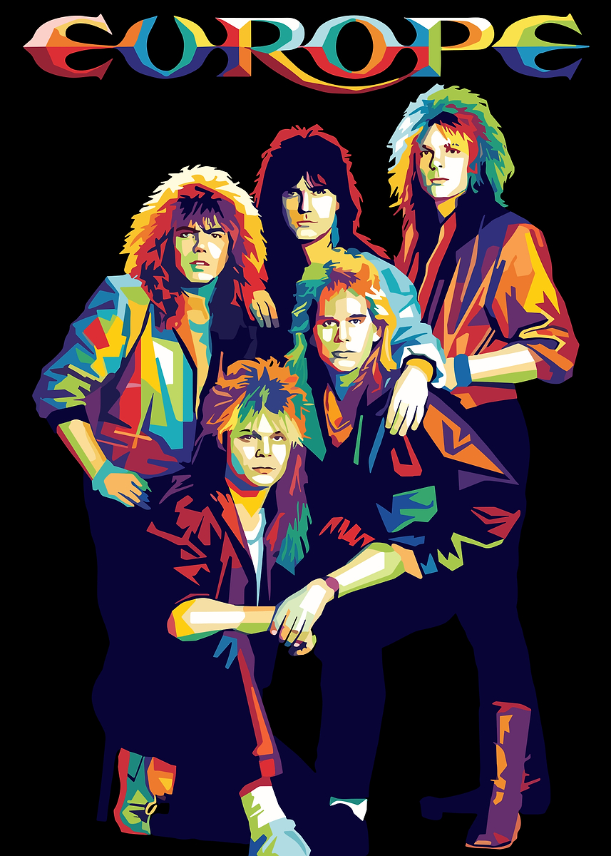 Europe Band Portrait' Poster, picture, metal print, paint by Azza