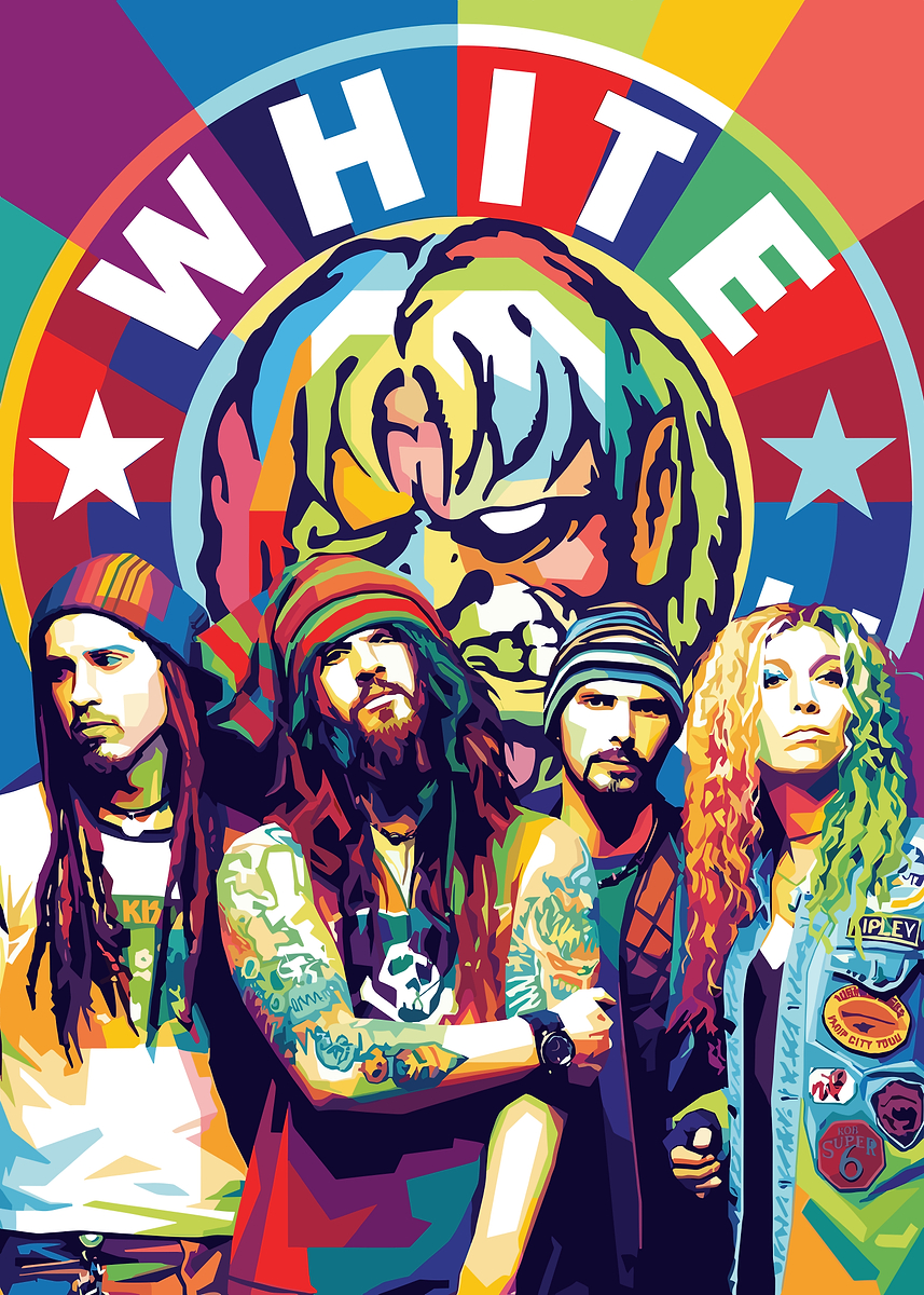 White Zombie Band Pop Art Portrait' Poster, picture, metal print