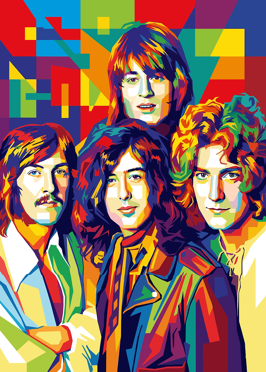 Led Zeppelin Pop Art Portrait' Poster, picture, metal print, paint