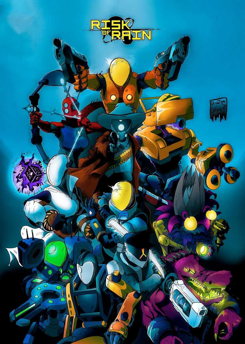 Metal Risk Characters 'Risk of Rain Character Grouping' Poster, picture, metal print, paint ...