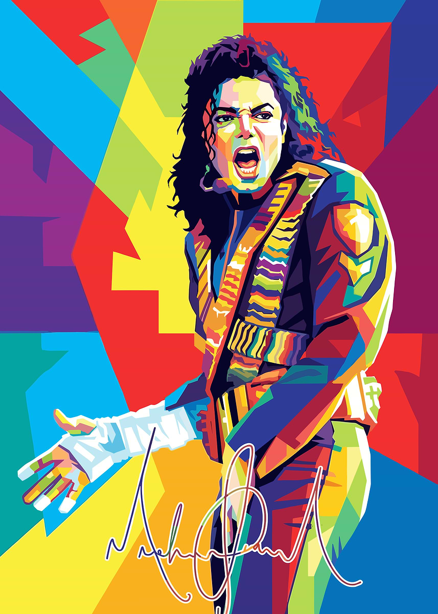 Michael Jackson Pop Art Portrait' Poster, picture, metal print