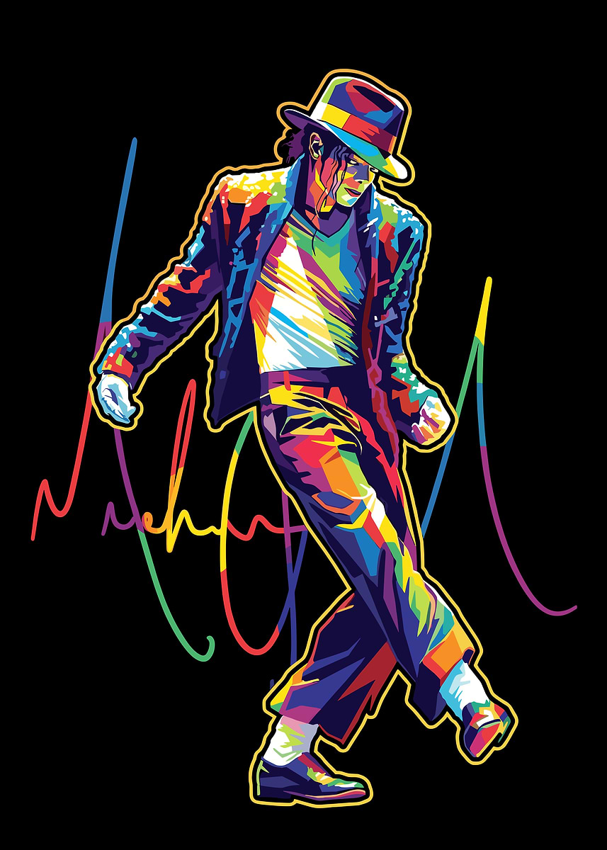 Michael Jackson Colorful Pop Art Poster, Picture & Metal Print