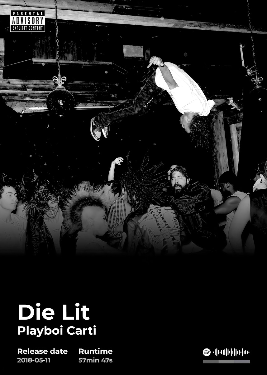 Die Lit - Playboi Carti Album Cover' Poster, picture, metal print