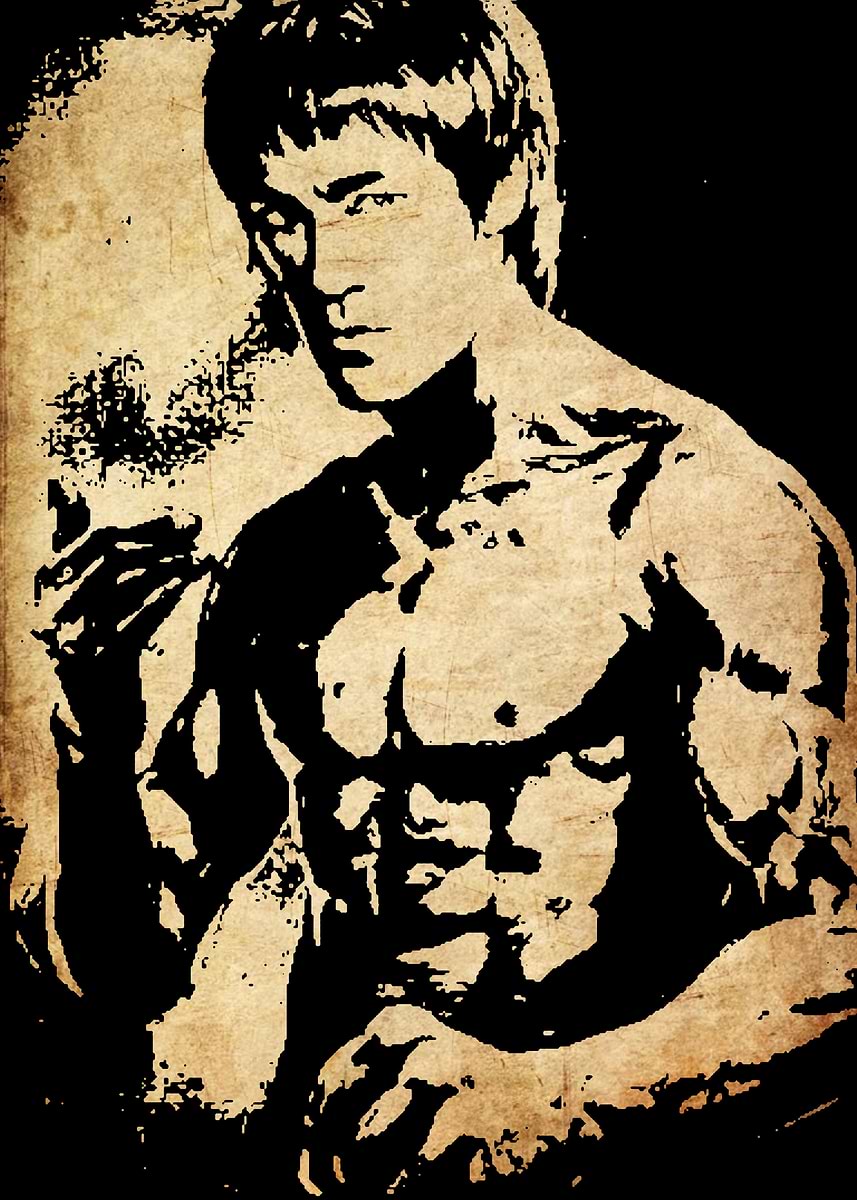 ＊美品＊期間限定セールBRUCE LEE5枚セットLPレコード(tom) Bruce Lee Portrait' Poster, picture, metal print, paint by KAZE