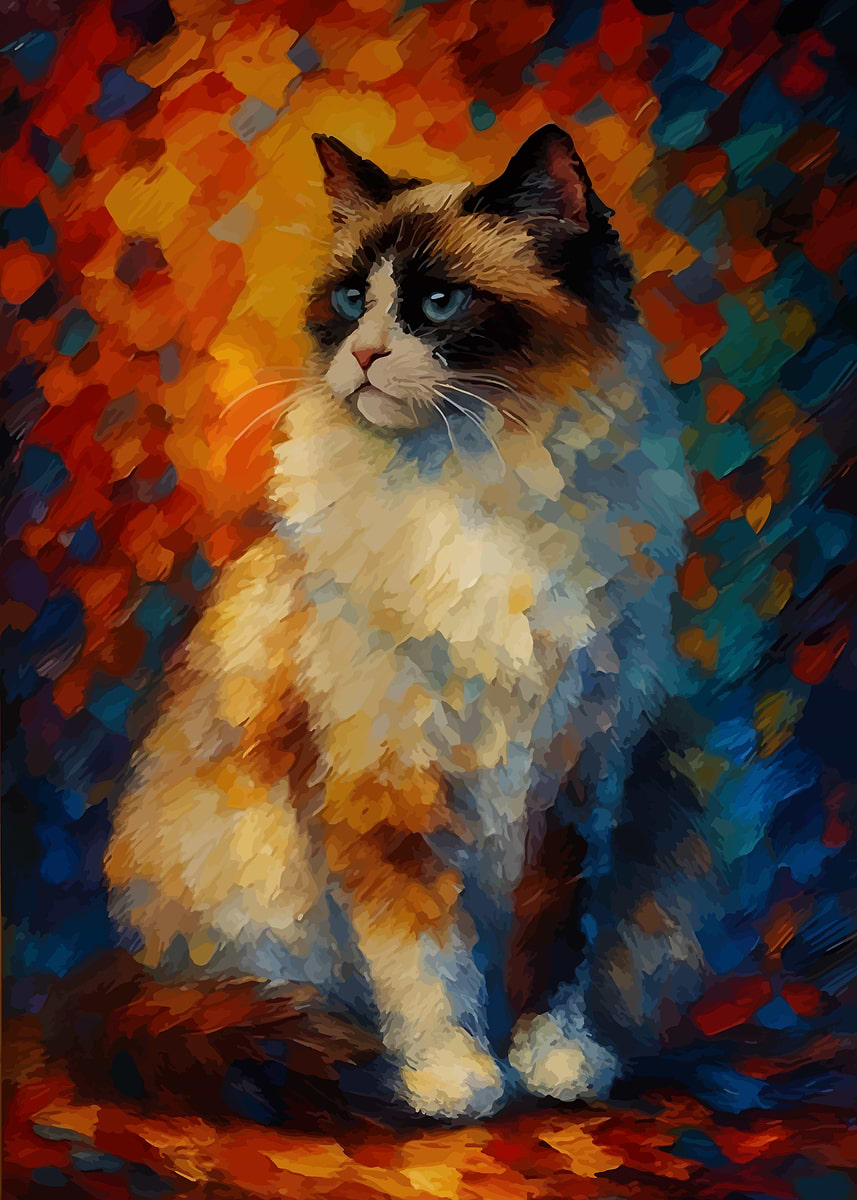 Ragdoll Cat Painting' Poster, picture, metal print, paint by