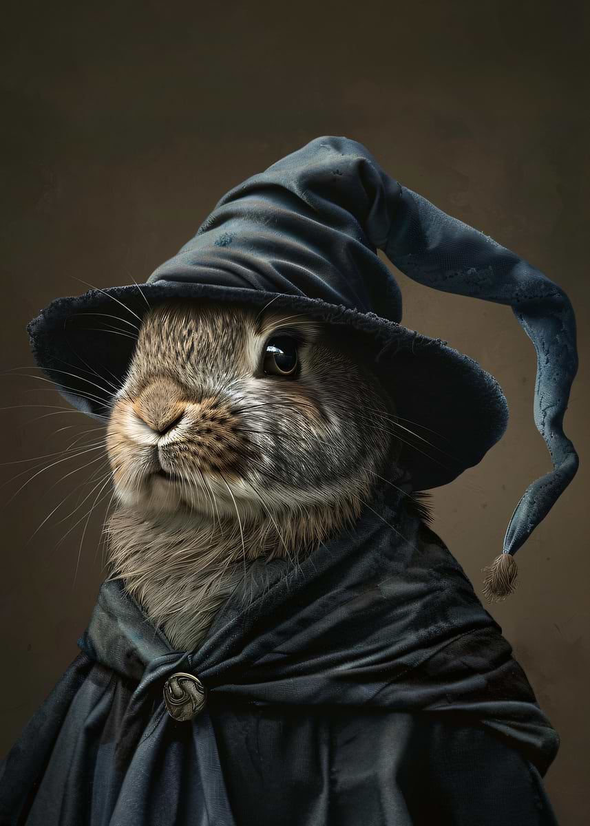 'Rabbit Wizard Portrait' Poster, picture, metal print, paint by creed ...