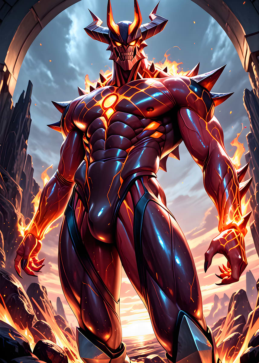 'Fiery Demon Warrior' Poster, picture, metal print, paint by GIGUGI ...