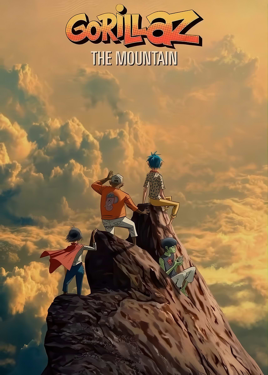 Gorillaz: The Mountain' Poster, picture, metal print, paint by