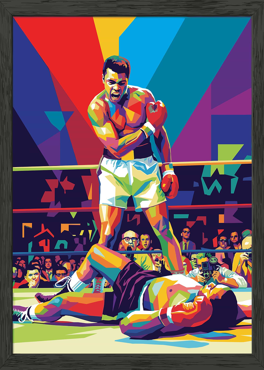 Muhammad Ali Boxing Match Pop Art' Poster, picture, metal print