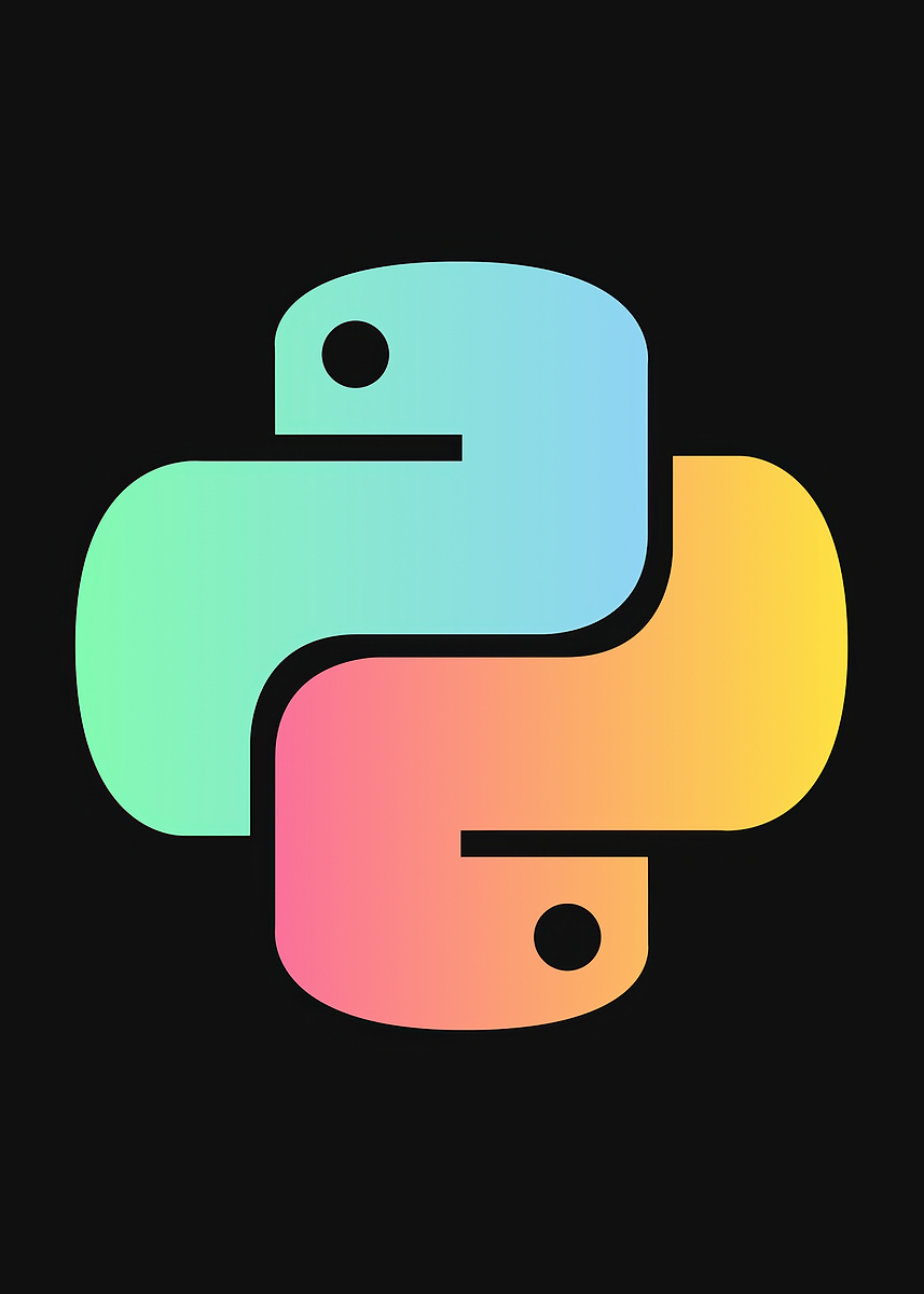 'Python Programming Language Logo' Poster, picture, metal print, paint ...