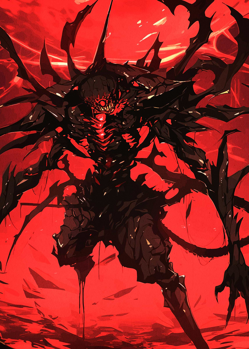 Dark Monster in Red Ambiance' Poster, picture, metal print, paint
