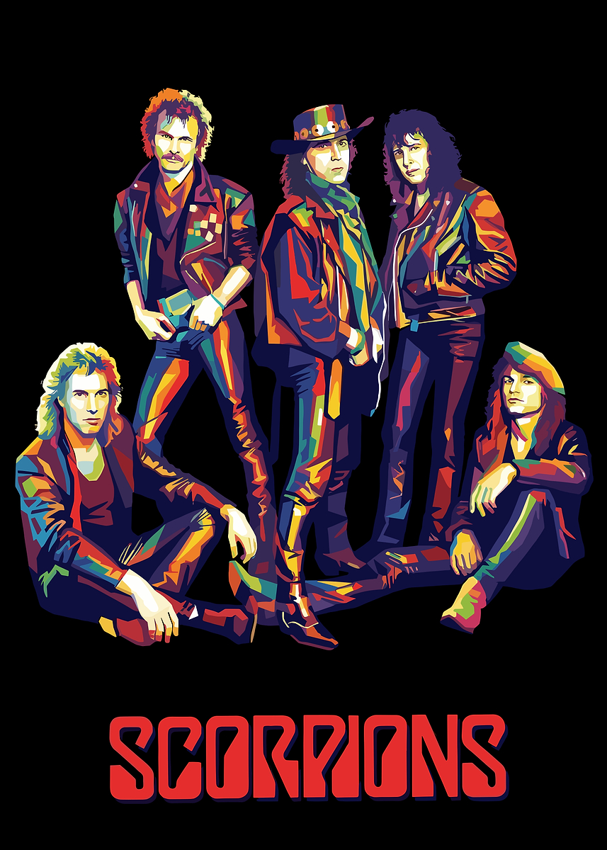 The CACE OF SCOPION TALE サントラ 2LP 帯ポスター付 Scorpions Band Pop Art Portrait' Poster, picture, metal print