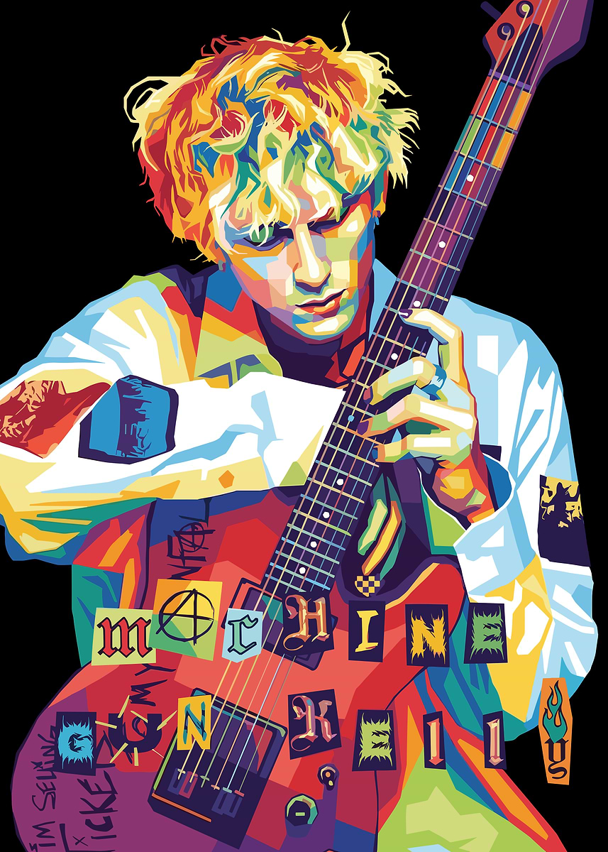 'Machine Gun Kelly Colorful Portrait' Poster, picture, metal print ...