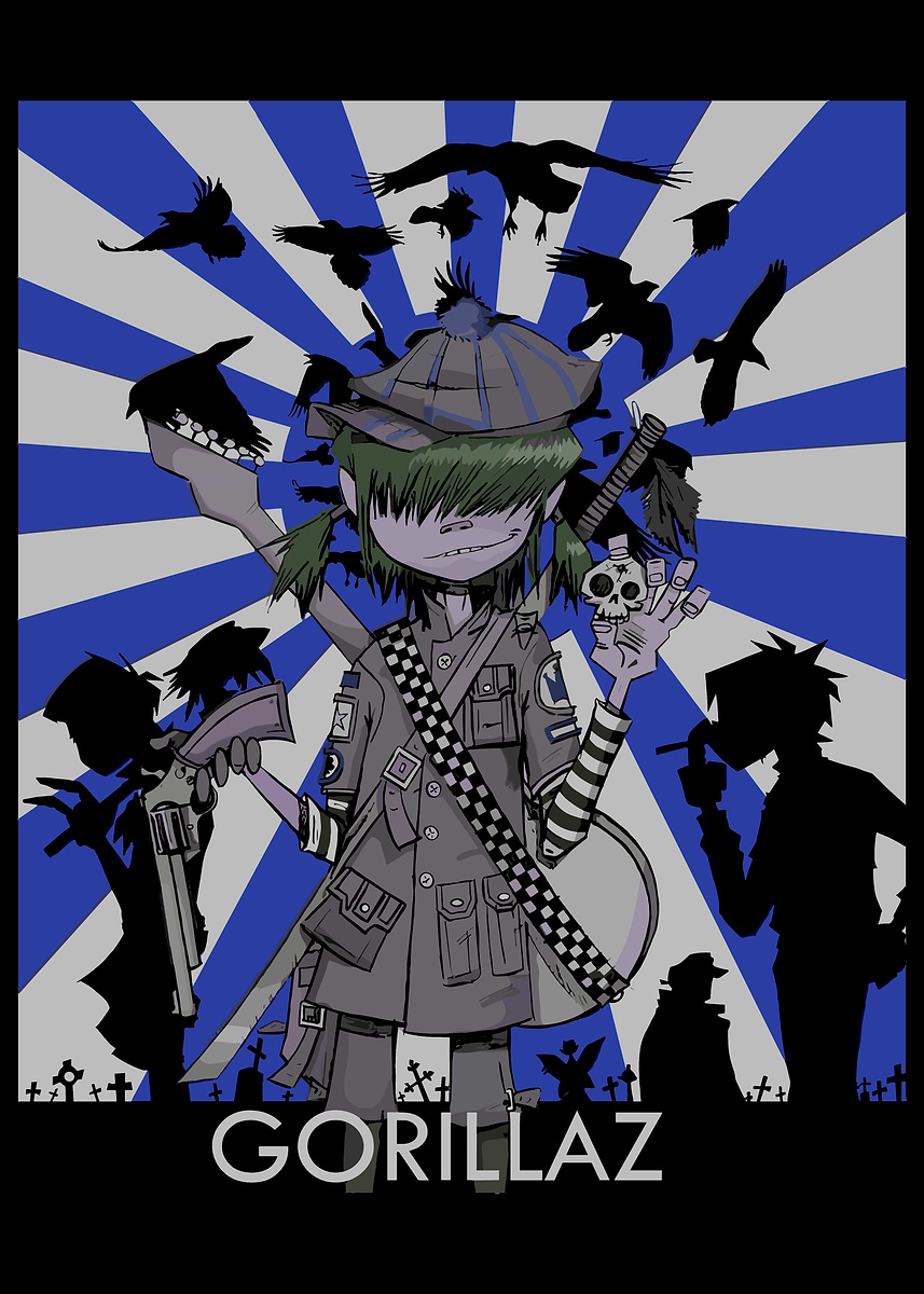 Gorillaz band artwork' Poster, picture, metal print, paint by