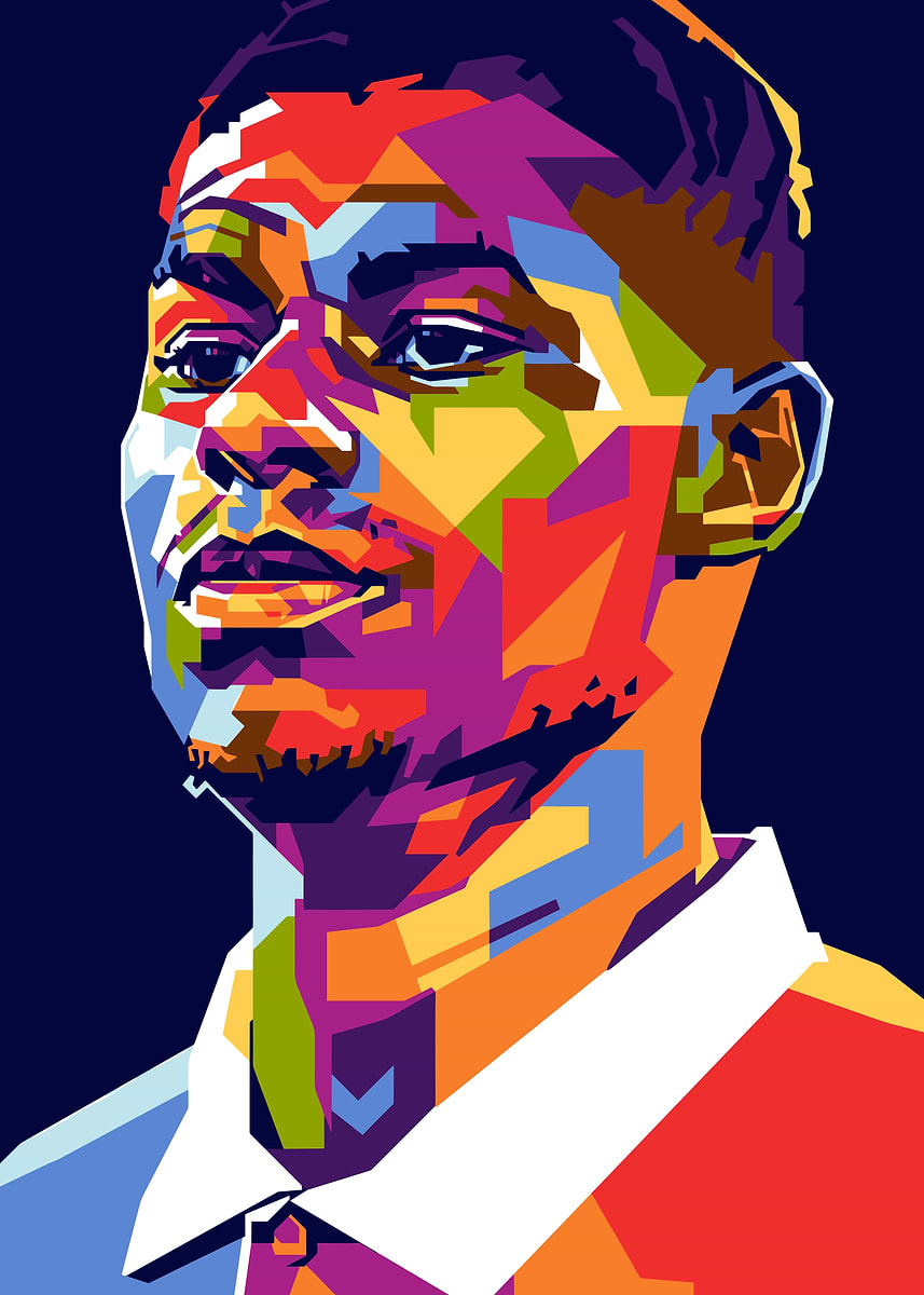 Fanth 'Colorful Portrait of a Man' Poster, picture, metal print, paint by ...