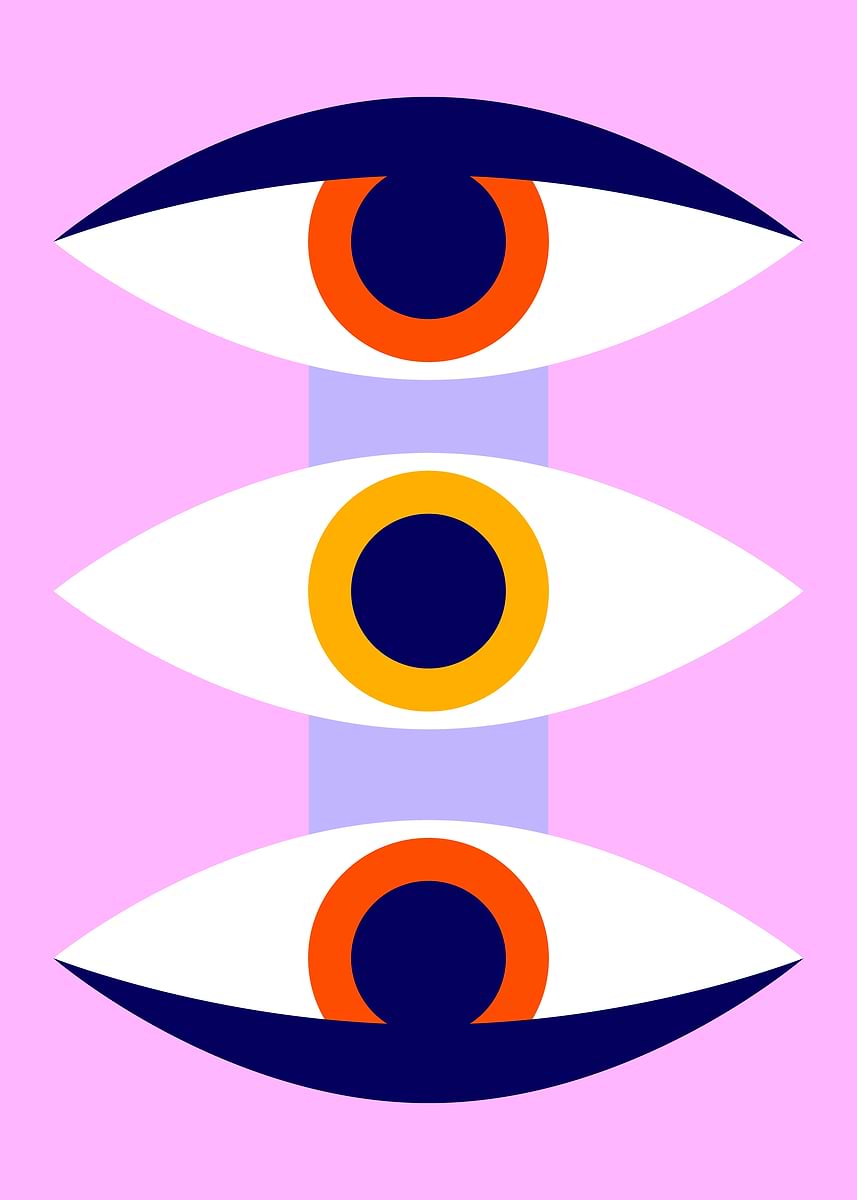 'Abstract Eyes Pattern' Poster, picture, metal print, paint by Ray Diaz ...