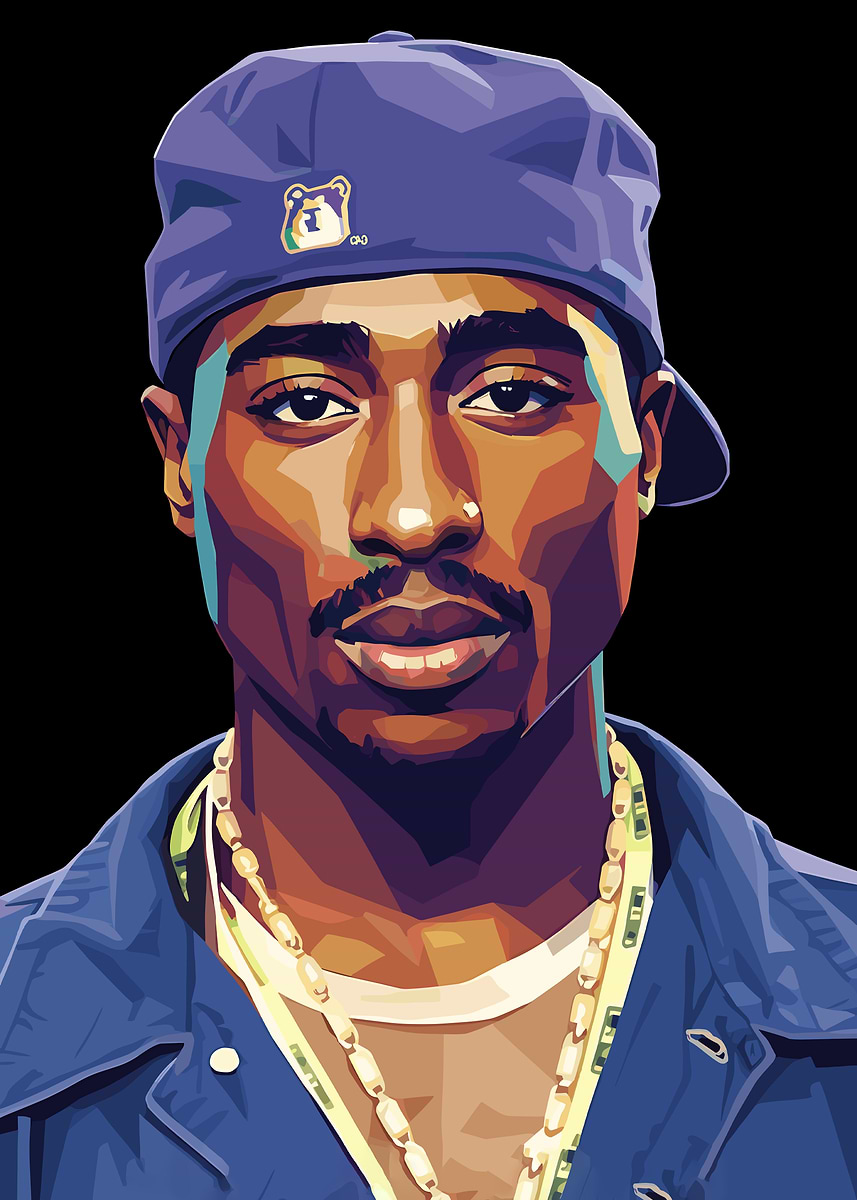 Tupac Shakur Portrait' Poster, picture, metal print, paint by