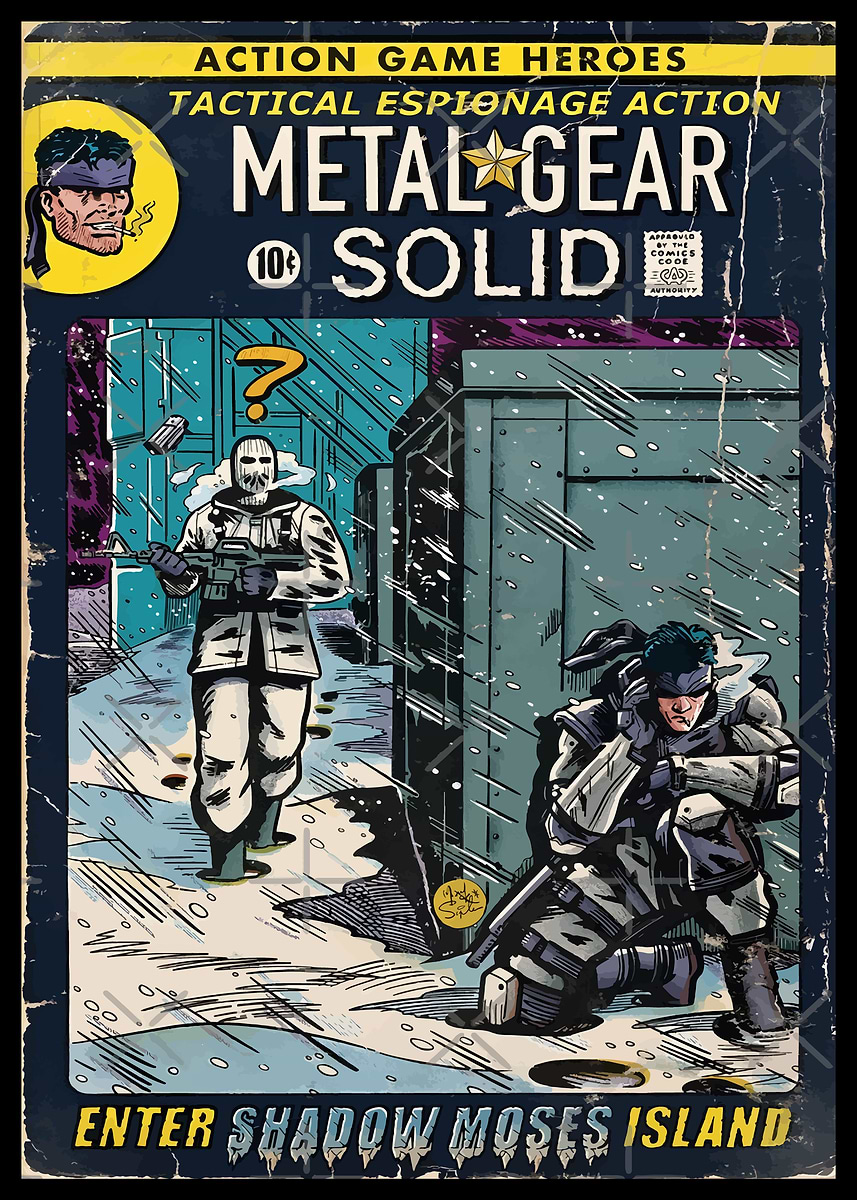 Metal Gear Solid Comic Book Cover' Poster, picture, metal print