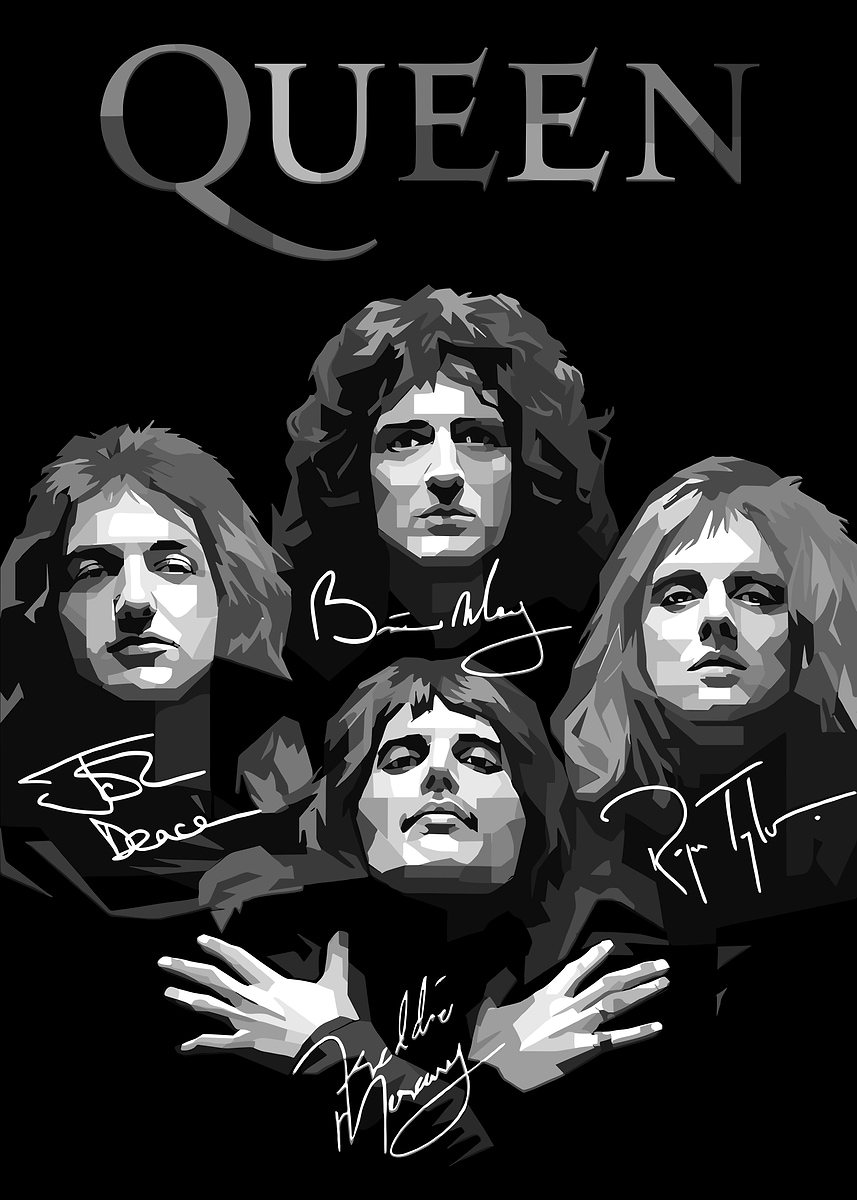 Queen Band' Poster, picture, metal print, paint by Yolo Infinity