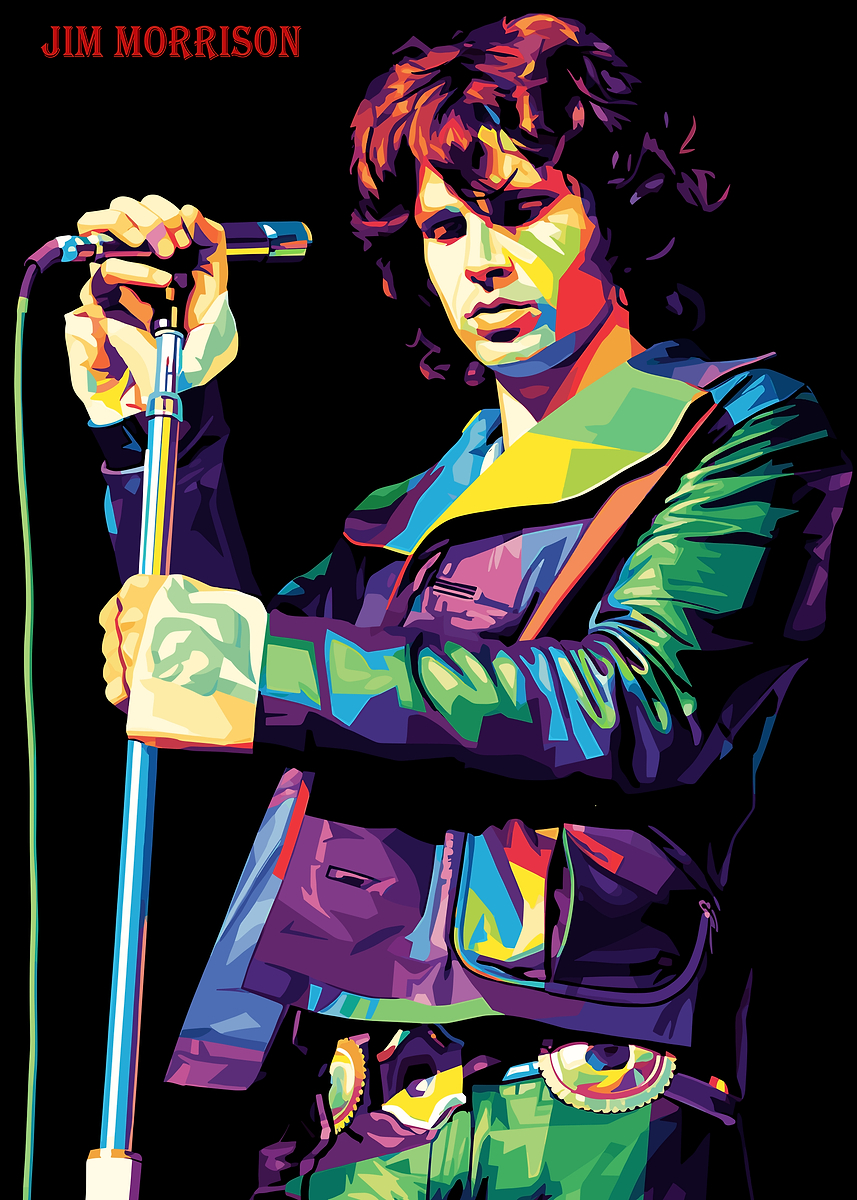 Jim Morrison Pop Art Portrait' Poster, picture, metal print, paint